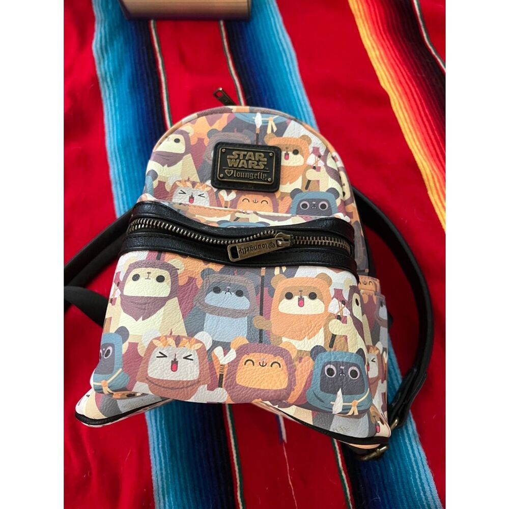Loungefly Star Wars Ewok Pattern Kids Mini Backpack - Multicolor Pastels